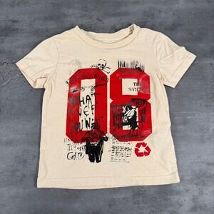 Rockstar Punk Band Graphic Tee Youth 5T Beige Red Skull Womens Babydoll Tee